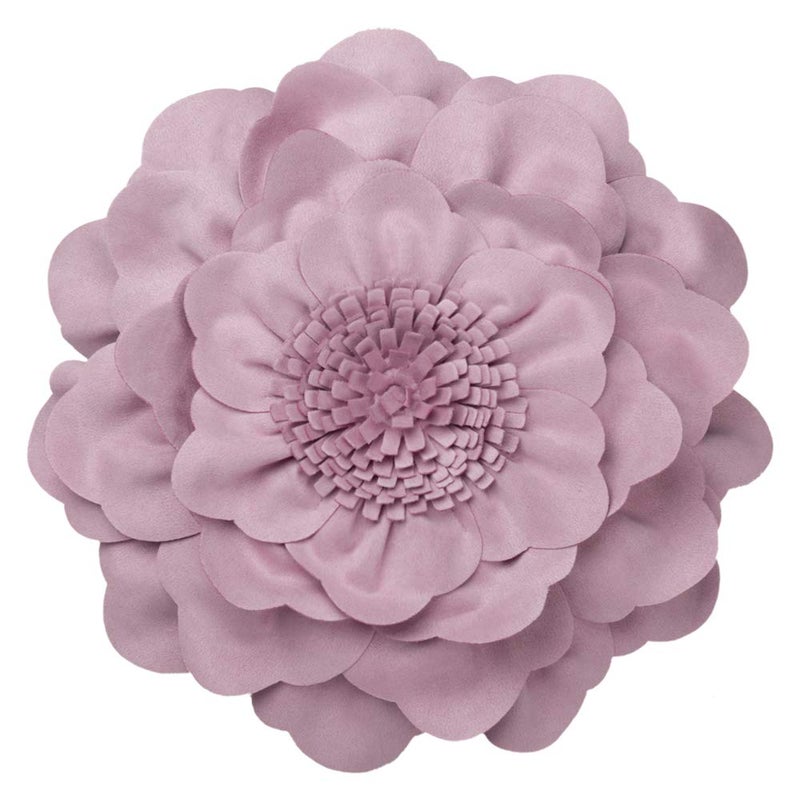 JWH Stereo Flower Throw Pillow Cover Decorative Floral Pillow Case Round Cushion Handmade Pillowcase for Home Bed Couch 14 Inch Lavender Pink - Image 1